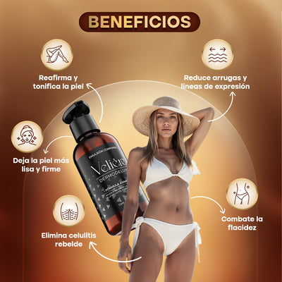 Dermodeluxe Alta Cosmética: Tratamiento para Celulitis, Flacidez, Arrugas y Reafirmante - 250 ML.